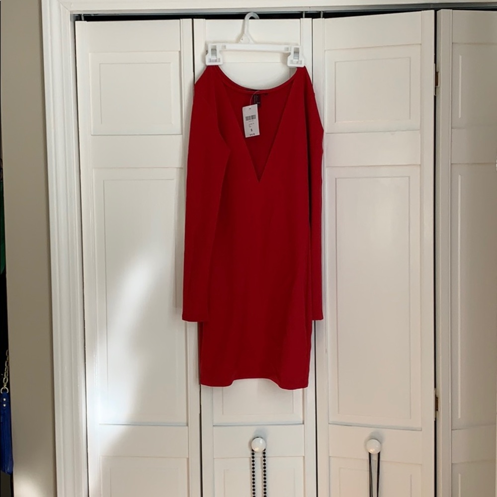 Forever 21 red long sleeve dress